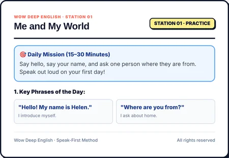 Lesson 1: your daily mission and first phrases