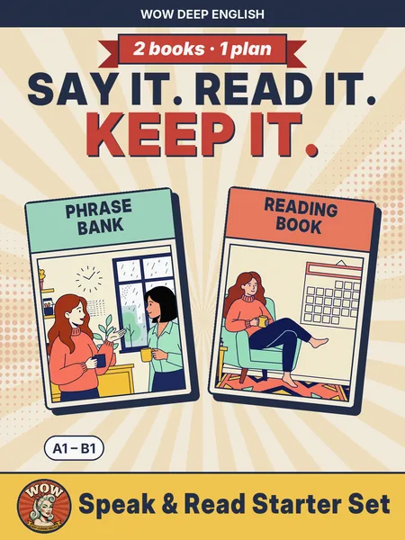 Speak & Read English Starter Set: Phrase Bank + Reading Book (A1–B1) cover